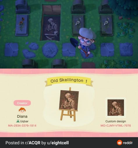 Spoopy Skeleton, Animal Crossing 3ds, Ac New Leaf, Animal Crossing Guide, Acnh Design, Animal Crossing Qr Codes Clothes, Acnh Codes, Animal Crossing Wild World, Path Design