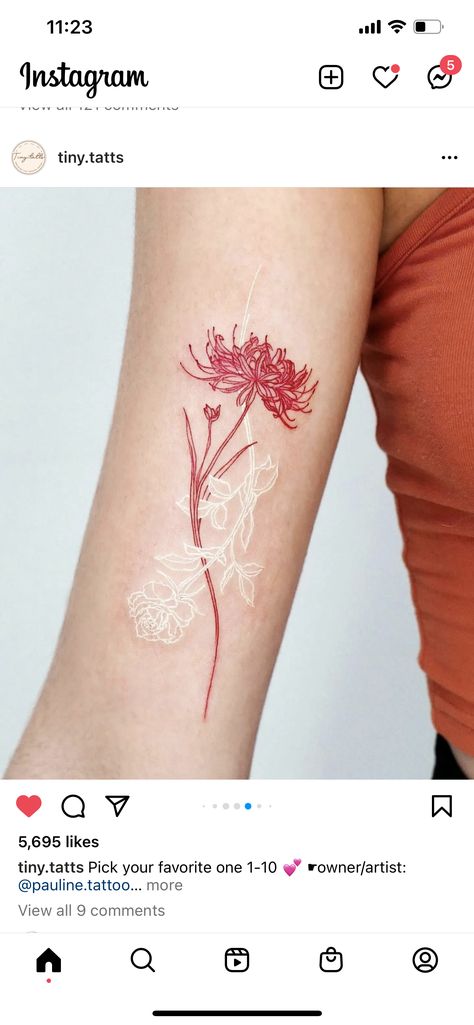 Tattoo Lily, Bts Tattoos, White And Red, Leaf Tattoos, Maple Leaf Tattoo, Infinity Tattoo, Watercolor Tattoo, Flower Tattoo, Tatting