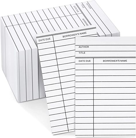 Amazon.com : 600 Pack Blank Library Cards for School Book Checkouts, CDs, DVDs, Vinyl Records, Classroom Supplies, Record Keeping, Tracking, Organizing, White (3 x 5 Inches) : Office Products Personal Library Kit, Library Checkout, Library Card Catalog, Library Week, Library Cards, Library Pockets, Library Organization, Library Science, Classroom Tools