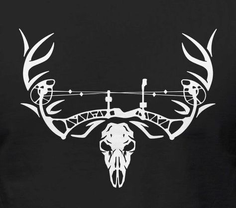 Bowtech Archery, Bow Hunting Tattoos, Archery Tattoo, Outline Ideas, Chris Tattoo, Deer Skull Tattoos, Hunter Tattoo, Hunting Decal, Hunting Tattoos