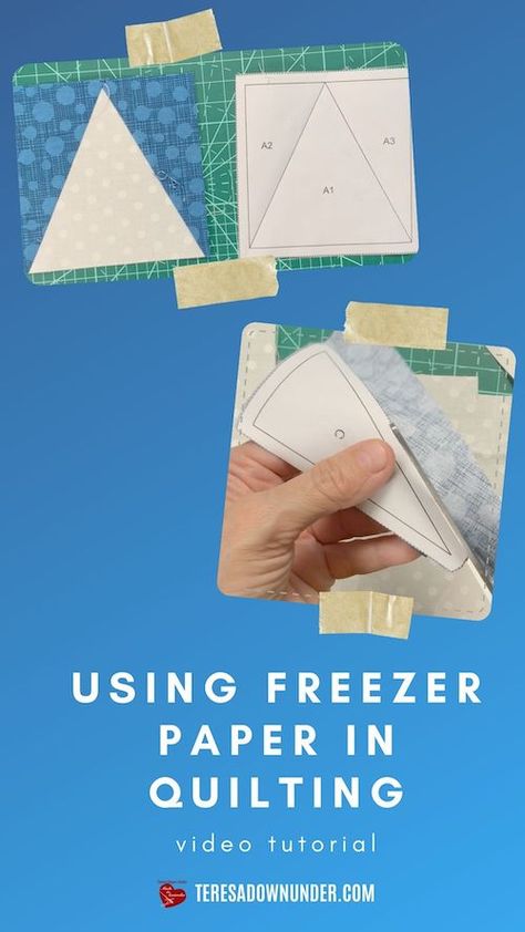 How to use freezer paper in quilting Using Freezer Paper For Quilting, Freezer Paper Piecing Tutorial, How To Paper Piece Quilt Tutorials, Freezer Paper Quilting, Cricut Quilting, Paper Piecing Tutorial, Sewing Quilts, Paper Pieced Quilt Patterns, Paper Quilt