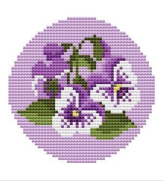 Free Cross Stitch Patterns: Viola Flower Cross Stitch Pattern Free Cross Stitch Charts, Cross Stitch Needles, Cross Stitch Patterns Flowers, Simple Cross Stitch, Cross Stitch Patterns Free, Free Cross Stitch, A Cross, Cross Stitch Flowers, Cross Stitch Charts