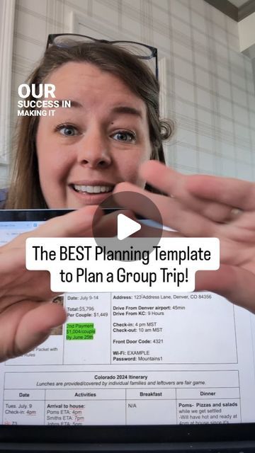 Kelsey Pomeroy on Instagram: "This group planning document is crucial to the success of our group trip!   You can find the link for the free template in my bio. (Stan Store link!)  If you are going on a group trip and you are thinking "This is too much, I don't have to do any of this planning." There's a chance, that someone else is doing all of this work, The daily itinerary, chatting back and forth with the Airbnb host, planning dinners, planning breakfast,  it's just not you and they would probably like some help! 😅  Or you already have your own system in place, and that is great! Whatever works for you, works for you! But if you're looking for an organization system that covers everything in a group trip, saves your group from confusion and arguments down the road, and breaks up the w How To Plan A Group Trip, Trip Planning Template Free, Planning A Family Trip To Hawaii, Family Travel Itinerary Template, Trip Planning Template, Denver Airport, Group Trip, Date Activities, Old Stuff