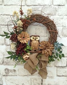 Front Door Wreaths, Fall Door Wreaths, Farm House Wreaths, Wreaths for Door,  Grapevine Wreath, Burlap Door Wreaths, Wreaths for Door | Front door wreaths ,… Front Door Wreaths Diy, Dekoratívne Vence, Owl Wreaths, Snowflake Wreath, Colorful Wreath, Door Wreaths Diy, Grapevine Wreaths, Front Door Wreaths, Diy Wreaths