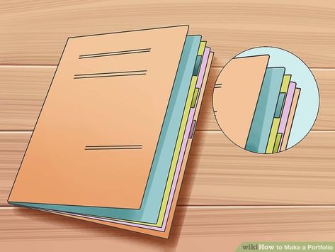 How to Make a Portfolio (with Pictures) - wikiHow How To Make A Portfolio, How To Make Portfolio, Portfolio Design Books, Diy Portfolio, Writing Portfolio, Portfolio Design Layout, Portfolio Book, Business Portfolio, Artist Bio