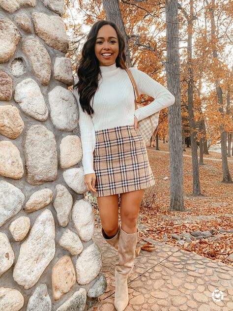 Fall Picture Outfits, Dressy Fall Outfits, Fall Dressy, Fall Photo Shoot Outfits, Plaid Skirt Outfit, Skirt Outfits Fall, Stylish Fall Outfits, Fall Dress Outfit, Trendy Fall Outfits