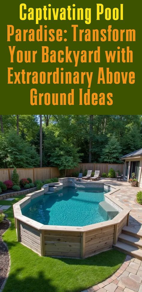 Explore 20 unique above ground pool ideas to enhance your backyard, creating an inviting summer oasis for relaxation. Above Ground Pool With Gazebo, Above Ground Pool With Deck Off House, Luxury Above Ground Pool, Floating Lounge, Above Ground Pool Ideas, Ground Pool Ideas, Outdoor Projector, Built In Seating, Unique Planter