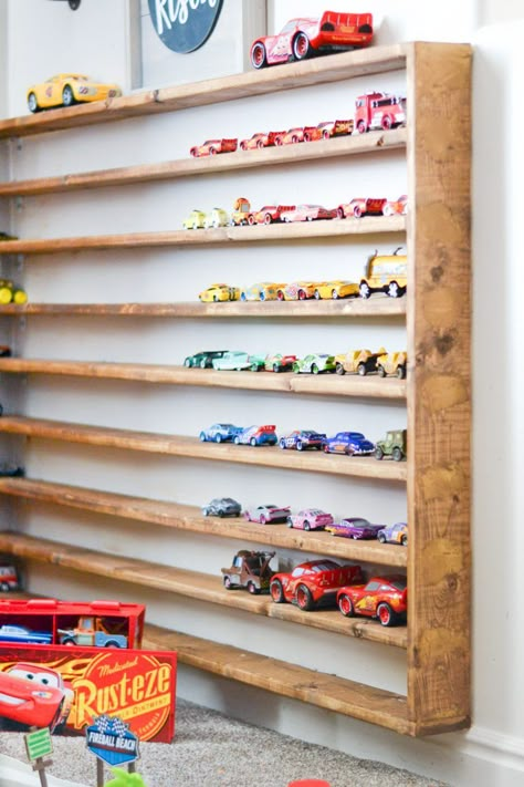 Diy Hot Wheels Storage, Hot Wheels Shelf, Toy Car Display, Diy Toys Car, Hot Wheels Storage, Hot Wheels Room, Toy Car Storage, Hot Wheels Display, Cave Basement