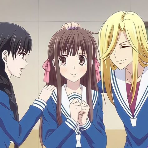 matching fruits basket trio Fruits Basket Matching Icons Trio, Fruits Basket Group Photo, Trio Anime Pfp, Anime Trio Pfp, Christmas Anime Matching Pfp, Anime Trio Icon, Trio Pfps, Anime Trio, Pfp Trio