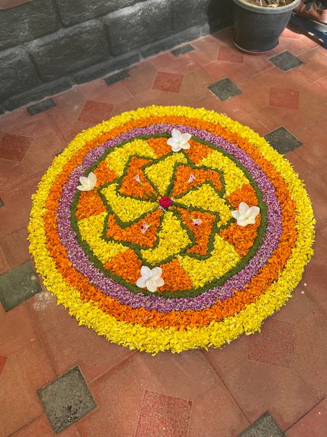 Opening Decoration, Onam Pookalam, Rangoli Designs Videos, Easy Rangoli Designs Videos, Graffiti Art Letters, New Rangoli, New Rangoli Designs, Art Letters, Easy Rangoli Designs