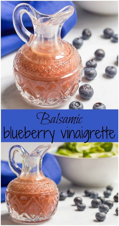 Balsamic blueberry vinaigrette - a quick and easy homemade salad dressing that takes just minutes to make in a blender | FamilyFoodontheTable.com Easy Homemade Salad, Homemade Dressing Recipe, Easy Homemade Salad Dressing, Blueberry Vinaigrette, Cookout Recipes, Mediterranean Salad Recipe, Food On The Table, Summer Cookout, Vinaigrette Recipe