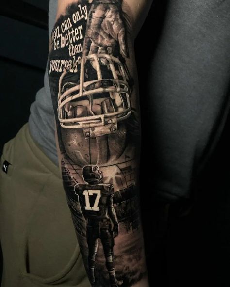 10 Best American Football Tattoo Ideas That Will Blow Your Mind! | Outsons | Men's Fashion Tips And Style Guides Football Tattoo Designs, Football Tattoo Ideas For Men, American Football Tattoo, Football Tattoo Ideas, Nfl Tattoo, Spring Tattoo, Soccer Tattoos, Dope Wallpaper, Mangas Tattoo