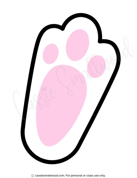 big bunny feet free printable pdf Easter Bunny Feet Template Free Pattern, How To Make Bunny Feet, Bunny Feet Template Printable, Bunny Feet Drawing, Easter Morning Ideas, Bunny Paw Prints, Easter Bunny Tracks, Rabbit Footprints, Footprint Stencil