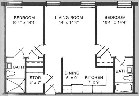 500 sf 2 bedroom 500 Sq Ft House, Decatur Alabama, Studio Apartment Floor Plans, 2 Bedroom Floor Plans, Inlaw Suite, Minimalist Apartment Decor, Senior Housing, Small Floor Plans, 2 Bedroom House Plans