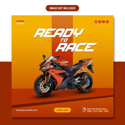 Bike Social Media Post, Social Media Comments, Ready To Race, Social Media Post Template, Car Bike, Racing Bikes, Post Templates, Social Media Posts, Instagram Template