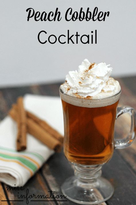 Peach Tea Cocktail, Drinking Recipes, Saloon Bar, Amazing Drinks, Completely Delicious, Fall Drink, Coffee With Alcohol, Cider Cocktails, Peach Schnapps