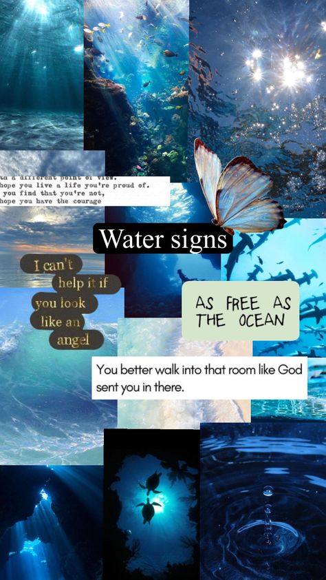 Air And Water Aesthetic, Water Sign Aesthetic, Water Signs Aesthetic, Elements Quote, Sign Aesthetic, Pisces Quotes, Cute Blue Wallpaper, Water Aesthetic, Air Signs