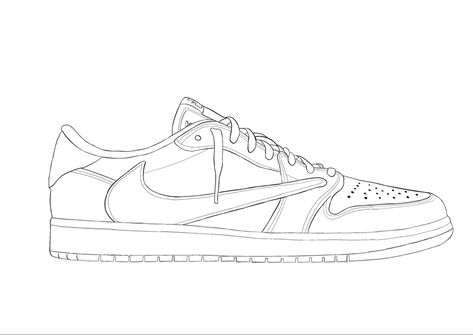 #jordan #1 #Low #travisscott Travis Scott Shoes Drawing, High Cartoon Characters Wallpaper, Travis Scott Sketch, Jordan 1 Drawing, Nike Shoes Drawing, Travis Scott Tattoo, Sneaker Drawing, Content Wall, Nike Drawing