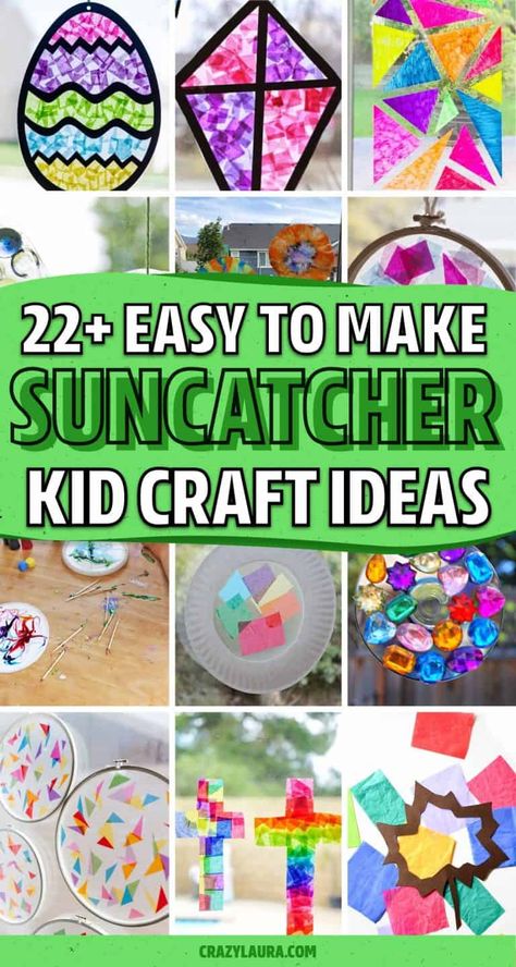 If you need a fun and simple spring or summer craft project for the kids to make, check out these super creative suncatcher craft tutorials for inspiration to get started! Diy Suncatchers For Kids, Kids Suncatcher Craft, Suncatchers For Kids, Easter Craft Projects, Suncatcher Diy, Diy Suncatchers, Suncatcher Craft, Summer Craft, Craft Ideas For Kids