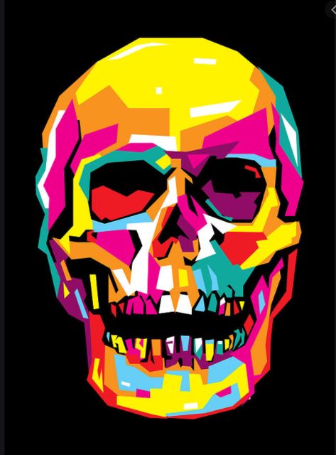 Portraits Pop Art, Wpap Art, Pop Art Drawing, Digital Art Poster, Posca Art, Skull Painting, Pop Art Portraits, Skull Artwork, Pop Art Painting