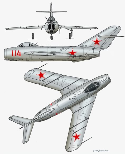 MiG-17 Fresco A Mig 17, Soviet Aircraft, Russian Aircraft, Military Drawings, Russian Air Force, Aircraft Parts, Airplane Fighter, Military Airplane, Airplane Art