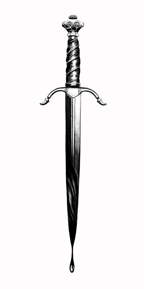 Medieval Swords Illustration, Tattoo Swords Men, Dagger Tattoo Men, German Tattoo For Men, Dagger Designs Ideas, Daga Tattoo, Dagger Tattoo Design, Black Work Tattoos, Dagger Design