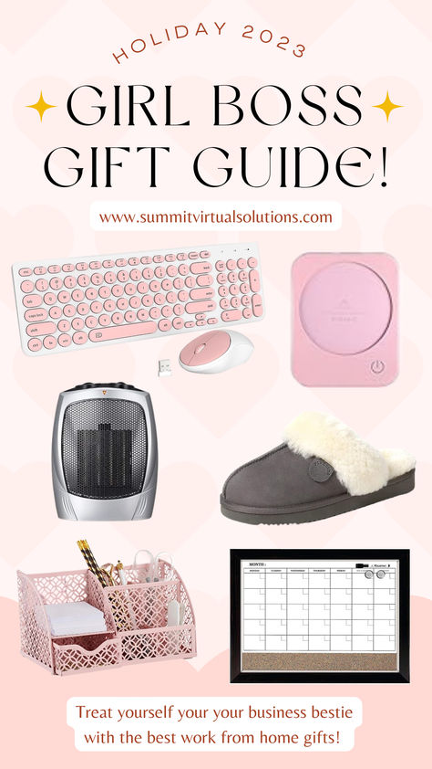 Looking for the perfect gift for your business bestie? Got a girl boss friend who works from her home office? Check out these perfect work from home gifts for the girl boss in your life OR, better yet, treat yourself with these home office necessities! Business Bestie, Her Home Office, Office Necessities, Girl Boss Gift, Entrepreneur Gifts, Boss Gift, Creative Business Owner, Female Entrepreneur, Work From Home