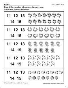 Kindergarten Math Printables, Preschool Counting Worksheets, Counting Worksheets For Kindergarten, Preschool Counting, Counting Worksheets, Preschool Math Worksheets, Counting Numbers, Learning English For Kids, Kindergarten Math Activities