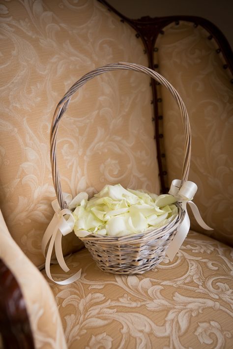 Flower Girl basket with rose petals Flower Basket Wedding Aisle, Flower Petal Basket, Flower Petal Basket Wedding, Flower Basket For Flower Girl, Flower Girl Confetti Basket, Flower Girl Ideas, Flower Girl Basket And Ring Pillow, Flower Girl Petals, South African Weddings