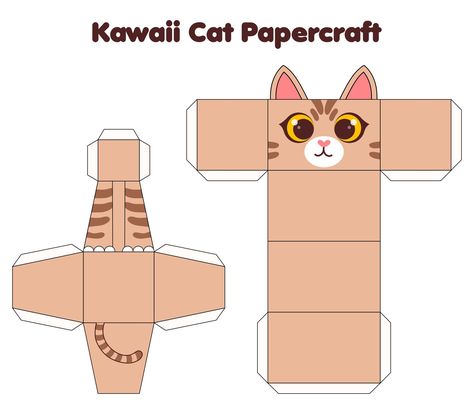 Papercraft Cat Template Printable Free Munchkin Cat Papercraft, Paper Figure Template Cat, Paper Cat Template, Cat Paper Craft, Paper Cat Craft, Cat Papercraft, Papercraft Animals, Printable Paper Toys Templates, Papercraft Anime