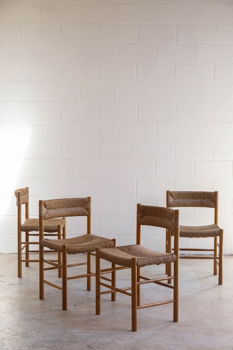 Charlotte Perriand Chair, Charlotte Perriand Furniture, Tigmi Trading, Beige Interior, Dining Chair Design, Charlotte Perriand, Fitted Furniture, Rattan Chair, Furniture Details