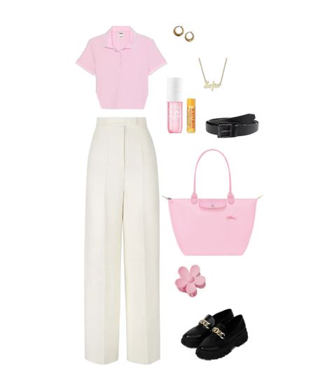 pink outfit office casual outfit ideas | pink outfit office casual Pink Business Casual Outfits, Outfit Office Casual, Outfit Ideas Pink, Outfit Office, Casual Meeting, Longchamp Tote, Silk Wide Leg Pants, Casual Office Wear, Casual Outfit Ideas