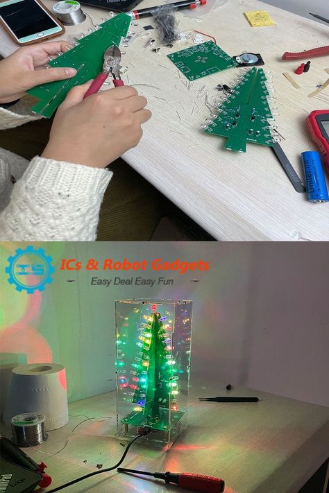 soldering projects, Xmas tree kits, led Xmas tree, DIY Xmas Tree Futuristic Decoration, Decorate For Christmas, Led Diy, Electronic Kits, New Years Sales, Electronics Projects, Raspberry Pi, Soldering, Holiday Decorations