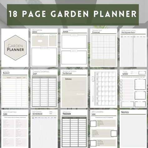 Garden Planner Printable Garden Planner Printable Houseplant - Etsy | Printable Planner by  Rober... bestdigitalplannerforandroid #vacationplanner #ramadanplanner2024 #blankcalendarprintable✍ Printable Garden Planner, Free Garden Planner, Planner Writing, Vegetable Garden Planning, Plant Journal, Garden Planner, Plant Labels, Square Foot Gardening, Garden Journal