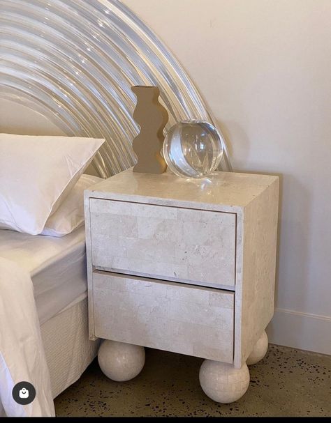 Stone Nightstand, Stone Aesthetic, Arabian Decor, Bedroom Goals, Pink Houses, Night Stand, Bedroom Makeover, Bedside Table, Bedroom Furniture