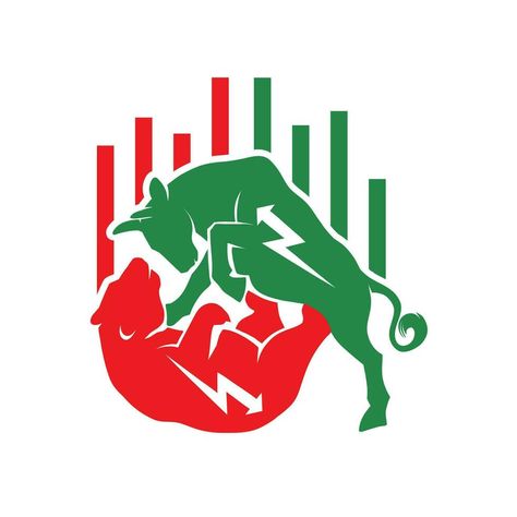 vector illustration Stock market investment symbol bull and bear are fighting from the stock market exchange Bull Images, Bull Bear, Bull And Bear, Stock Market Investing, Doodle On Photo, Logo Banners, Cityscape Photos, Nature Backgrounds, Heart With Arrow