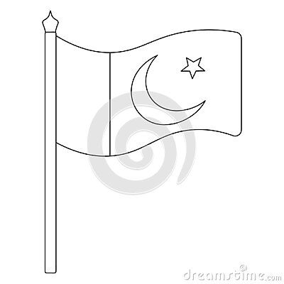 flag-pakistan-sketch-vector-illustration-coloring-book-children-fabric-canvas-decorated-stripe-crescent-star-national-symbol-state-develops-wind-outline-isolated-background-political-themes-idea-educational-literature-web-design Pakistani Flag Drawing, Pakistan Flag Drawing, Pakistan Drawing, Flag Pakistan, Flag Of Pakistan, Ottoman Flag, Pakistani Flag, Flag Drawing, Garden Coloring