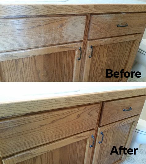 Orange Oak Cabinet Makeover, Oak Cabinet Makeover, Golden Oak Cabinets, Updating Oak Cabinets, Honey Oak Trim, Light Oak Cabinets, Dark Oak Cabinets, Dresser Makeovers, Glass Kitchen Cabinet Doors