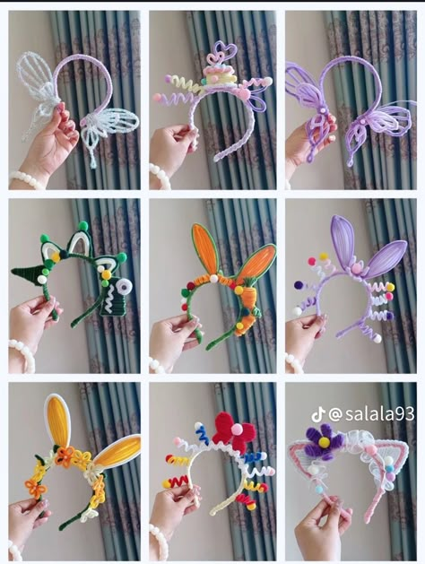 Diy Bando, Projek Mengait, Fuzzy Wire, Wearable Crafts, Nathalie Du Pasquier, Diy Bouquet Wrap, Flower Bouquet Diy, Diy Pipe, Pipe Cleaner Crafts