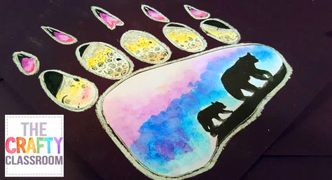 arctic art projects Native American Art Projects, Arctic Art, Paw Print Art, Bear Paw Print, Polar Bear Art, Animal Art Projects, Winter Art Projects, 4th Grade Art, 3rd Grade Art