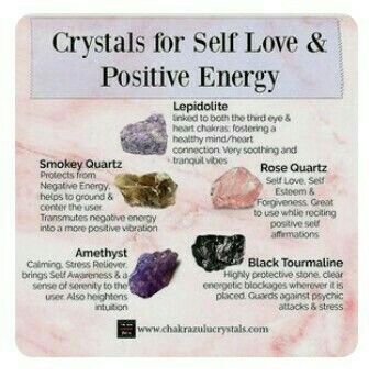 Crystal For Self Love, Crystals For Self Love, Positivity Crystals, Crystal Combinations, Crystal Magick, Positive Energy Crystals, Crystal Healing Chart, Intention Bracelets, Witch Things