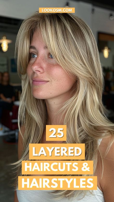 Elevate Your Hair Game with 25 Trendy Layered Haircuts and Hairstyles Layers For Thick Hair Long, Medium Long Length Layered Hair, Hair Medium Long Length, Sliced Layers Haircuts, Keratin Hair Styles Haircuts, Long Hairstyles Trendy, Trendy Women’s Hairstyles, Iconic 90s Hairstyles, Layered Angled Haircut