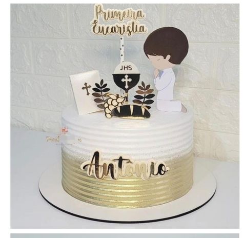 Comunion Cake, Pastor Appreciation Gifts, Recuerdos Primera Comunion Ideas, Communion Cake Topper, Confirmation Cakes, First Communion Cake, First Communion Decorations, Communion Decorations, Communion Cakes