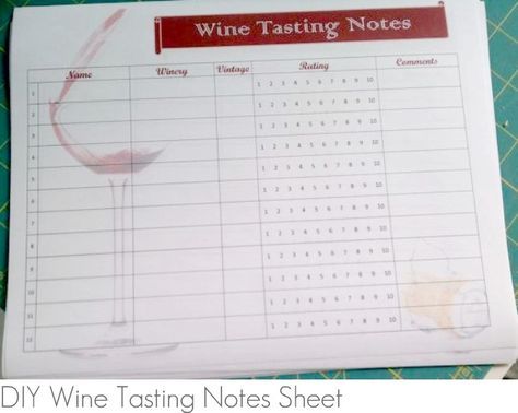 Wine Tasting Party: free #printable "Wine Tasting Notes" sheet Diy Wine Tasting, Diy Wine Tasting Party, 3 Bffs, Wine Birthday Party, Wine Exchange, Wine Making Kits, Wine Tasting Notes, Not Nice, Wine Coolers Drinks