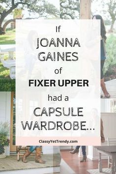 What if Joanna Gaines of the HGTV show Fixer Upper uses a capsule wardrobe? Her outfits consist mainly of essentials and her style is casual. She wears clothes such as a tee, utility jacket, jeans, skirts, boots, etc. Also, shop a few of her outfits... Joanna Gaines Outfits, Joanna Gaines Style Clothes, Joanna Gaines Style, Magnolia Journal, Classy Yet Trendy, Her Outfits, Travel Capsule Wardrobe, Fashion Capsule Wardrobe, Travel Capsule