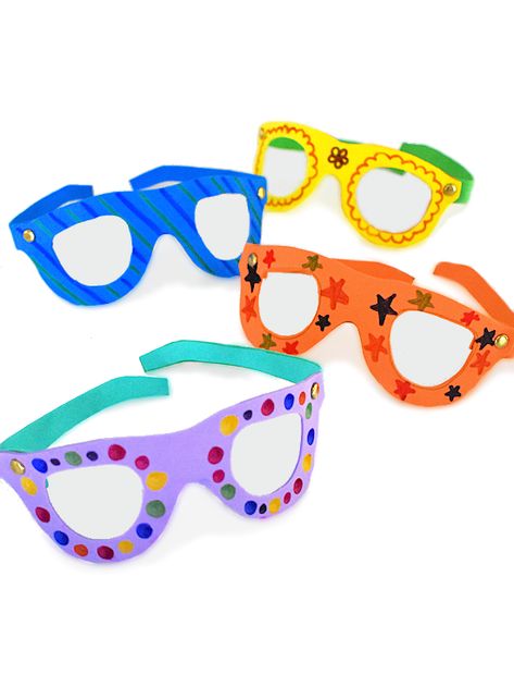 Foam Sunglasses Craft Sunglass Craft For Kids, Glasses Craft Preschool, Sunglasses Craft Preschool, Sunglasses Craft For Kids, Summer Sunglasses Craft, Summer Handprint Crafts, Sunglasses Craft, Fairy Tales Preschool Activities, Crafts For Summer