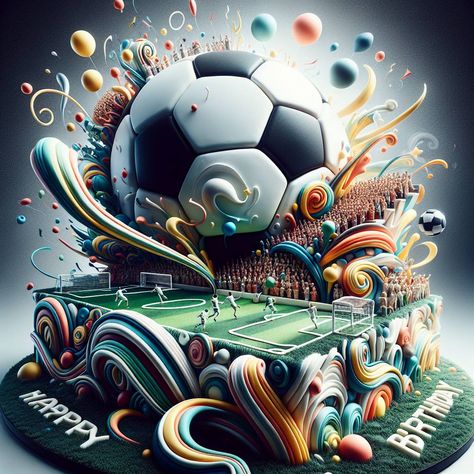 4) Birthday AI Generated Card - Soccer, and Cake (73e83) Festive Party Decorations, Happy Birthday Man, Soccer Theme, 4 Birthday, Happy Birthday Posters, Happy Belated Birthday, Soccer Game, Birthday Poster, Sports Theme