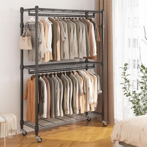 Clothes Simple, Rolling Clothes Rack, Clothes Racks, Storing Clothes, Garment Rack, Hanger Home, Bean Bag Chair Kids, Dressing Rooms, Hanging Bar