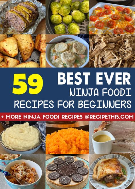 Simply the best Ninja Foodi Recipes for beginners. Featuring Ninja recipes using the slow cooker, air fryer, dehydrate, and pressure cooker. Perfect for getting to know your Ninja Foodi and learning some new and delicious recipes.  Whether you have the earlier Ninja Foodi, the 9 in 1, 11 in 1, 15 in 1 or another model this is your new go-to Ninja Foodi recipes list. Ninja Foodi Recipes Healthy Dinner, Ninja Foodi Xl Pro Air Oven Recipes Whole Chicken, Ninja Cooker Recipes Dinners, Ninja Foodie Recipes Healthy, Ninja Foodi 6 In 1 Recipes, Recipes For Ninja Foodi Possible Cooker Pro, Ninja Foodi 9 In 1 Recipes, Ninja Impossible Cooker Pro Recipes, Ninja 8 In 1 Recipes