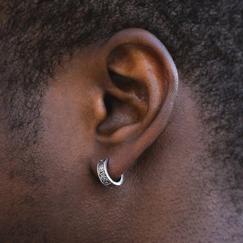 Mens Earrings Hoop Silver, Mens Earing Design, Mens Earrings Silver, Silver Earrings For Men, Men With Earrings, Men’s Earrings, Guys Earrings, Earrings Mens, Hoop Earrings For Men